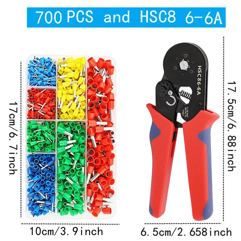 400-2120PCS Box,VE Tubular Crimp Terminals,Wire Insulated Terminator,Block Cord End Connector,Electrical Tube Terminal