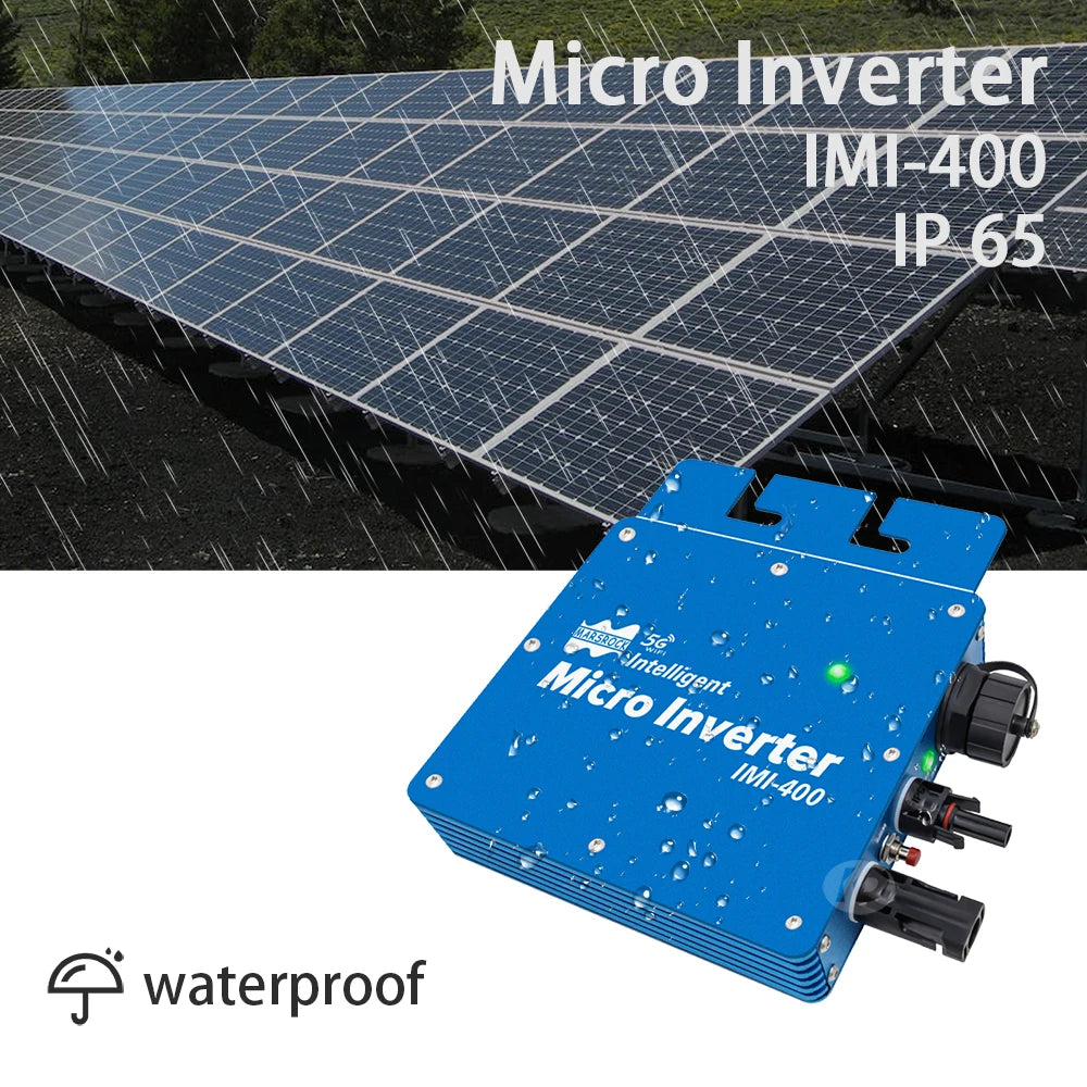 400W On Grid Solar Inverter MPPT WiFi Pure Sine Wave 110V 220V Micro Inverter 22-50Vdc For Residential Solar Panel Power System