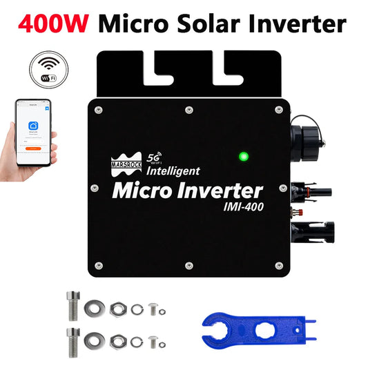 400W Smart WiFi 230VAC Grid Tie Micro Solar Inverter 22-50VDC Input For 60/72 Cells Solar Panel 250~450W MPPT IP65 Intelligent