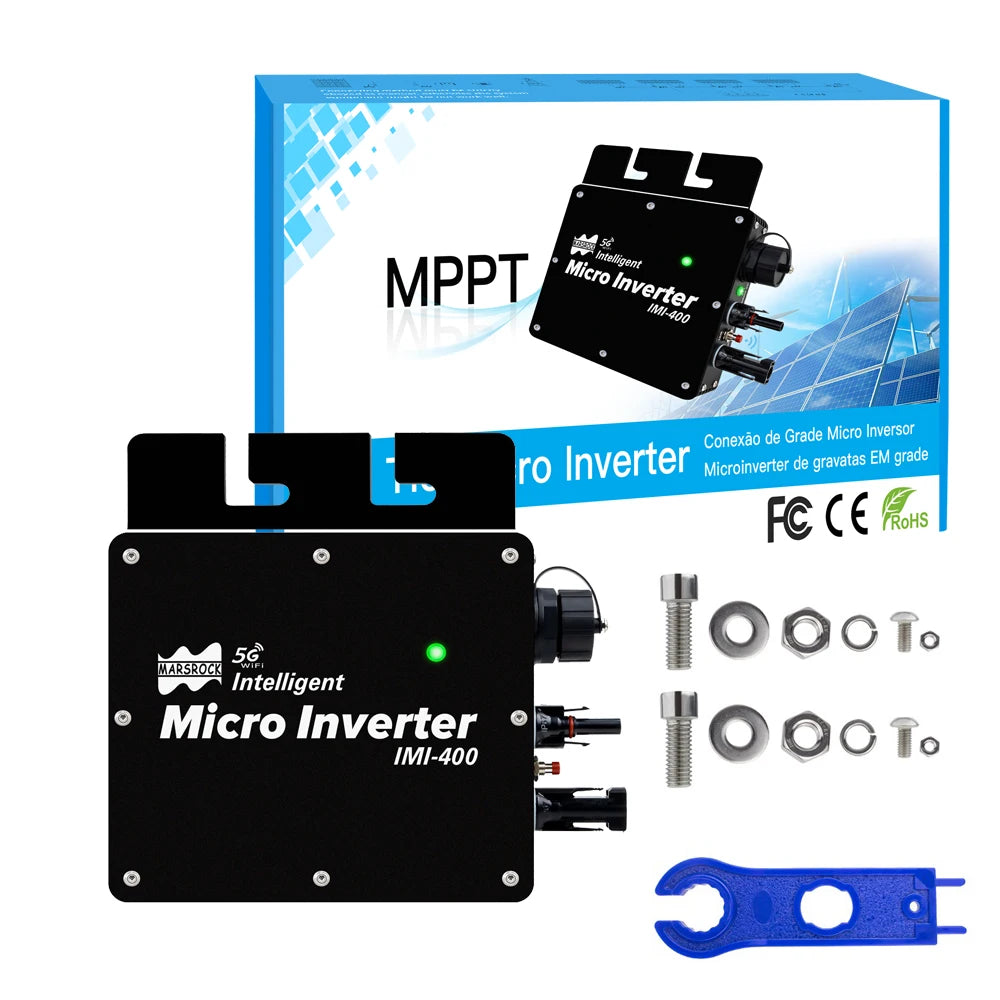 400W Smart WiFi 230VAC Grid Tie Micro Solar Inverter 22-50VDC Input For 60/72 Cells Solar Panel 250~450W MPPT IP65 Intelligent