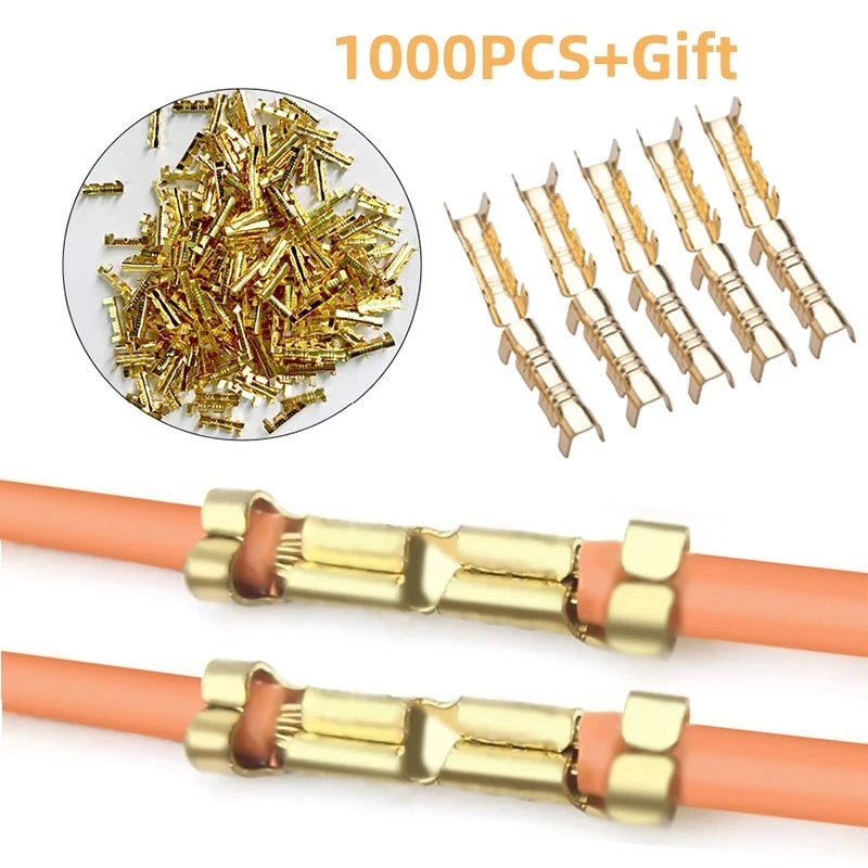 50-1000pcs 453 U-shaped Copper Ring Terminal Crimp Wire Non-insulated Cable Spade Electric Butt Connector 0.3-1.5mm2