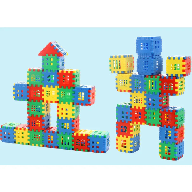 50pcs/lot Building Blocks Baby Paradise House spelling puzzle  blocks City DIY Creative Model Figures Educational Kids Toys