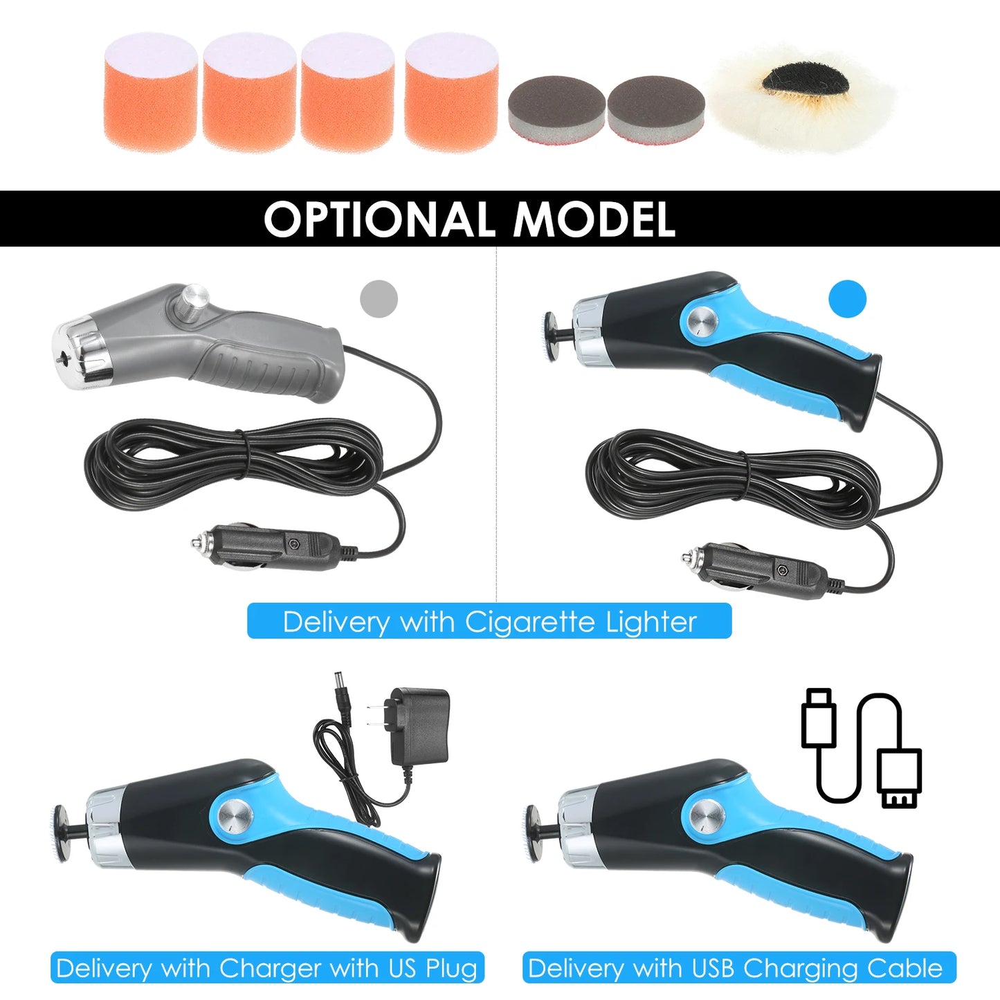 60W Mini Polishing Machine with USB Charging Cable 8500RPM Variable Speed Car Polisher Electric Cleaning Automobile Repair Tool