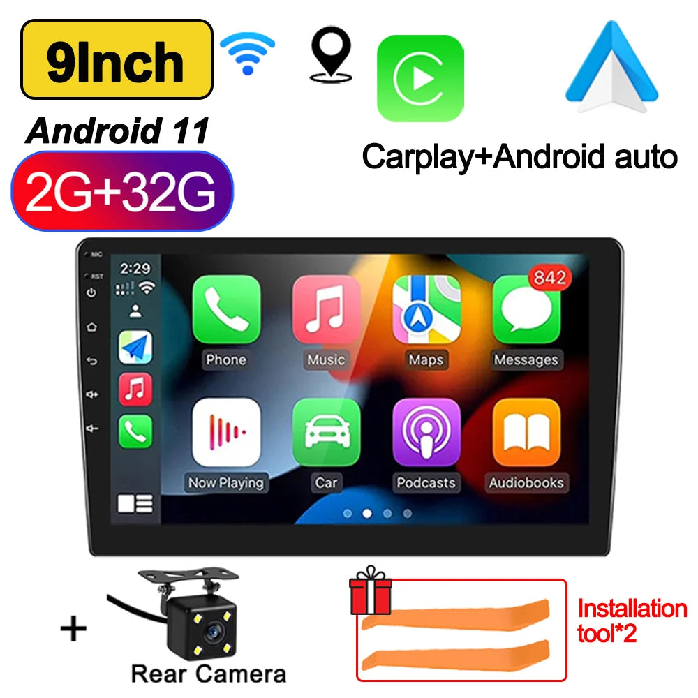 7"/9"/10" Android 11 Car Radio Androidauto Carplay 2 Din GPS Car Audio Automotive Multimedia Player car intelligent systems