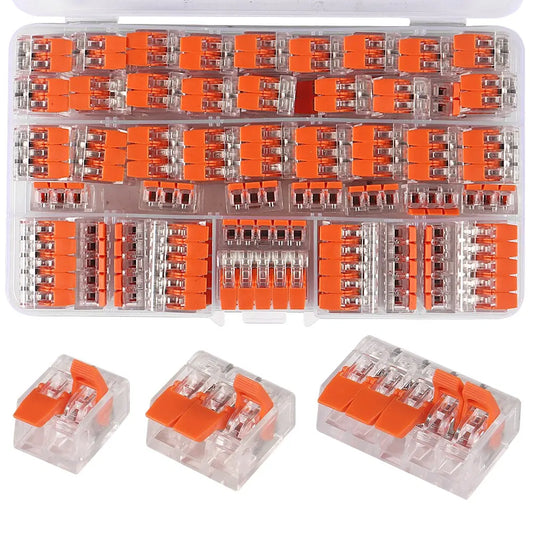 75pcs Wire Block Clamp Terminal Cable For 221 Electrical Connectors Reusable Mini Quick Home Wire Terminal Connector