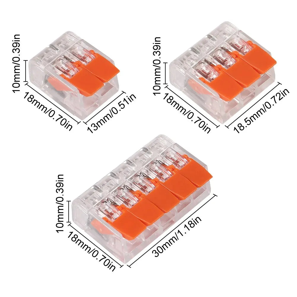 75pcs Wire Block Clamp Terminal Cable For 221 Electrical Connectors Reusable Mini Quick Home Wire Terminal Connector
