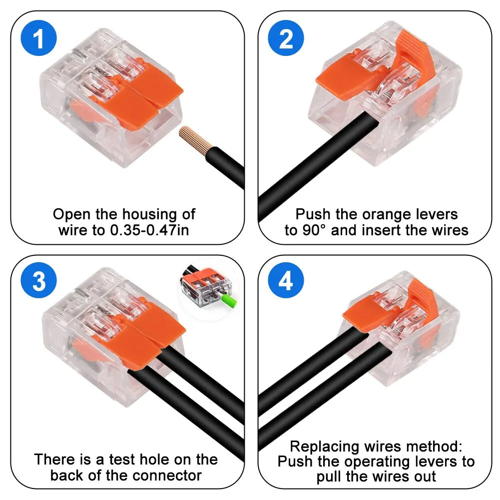 75pcs Wire Block Clamp Terminal Cable For 221 Electrical Connectors Reusable Mini Quick Home Wire Terminal Connector