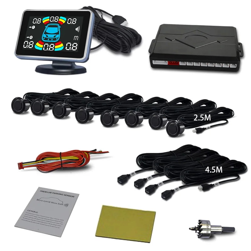 8 Parking Sensor Parktronic Car Automobile Reversing Backup Radar Electronics Rear Auto Detector Backing Assistance GPS Kit