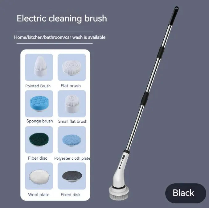 8-in-1 Multifunctional Electric Cleaning Brush USB Charging Bathroom Wash Brush Kitchen Cleaning Tool Household Cleaning Brush