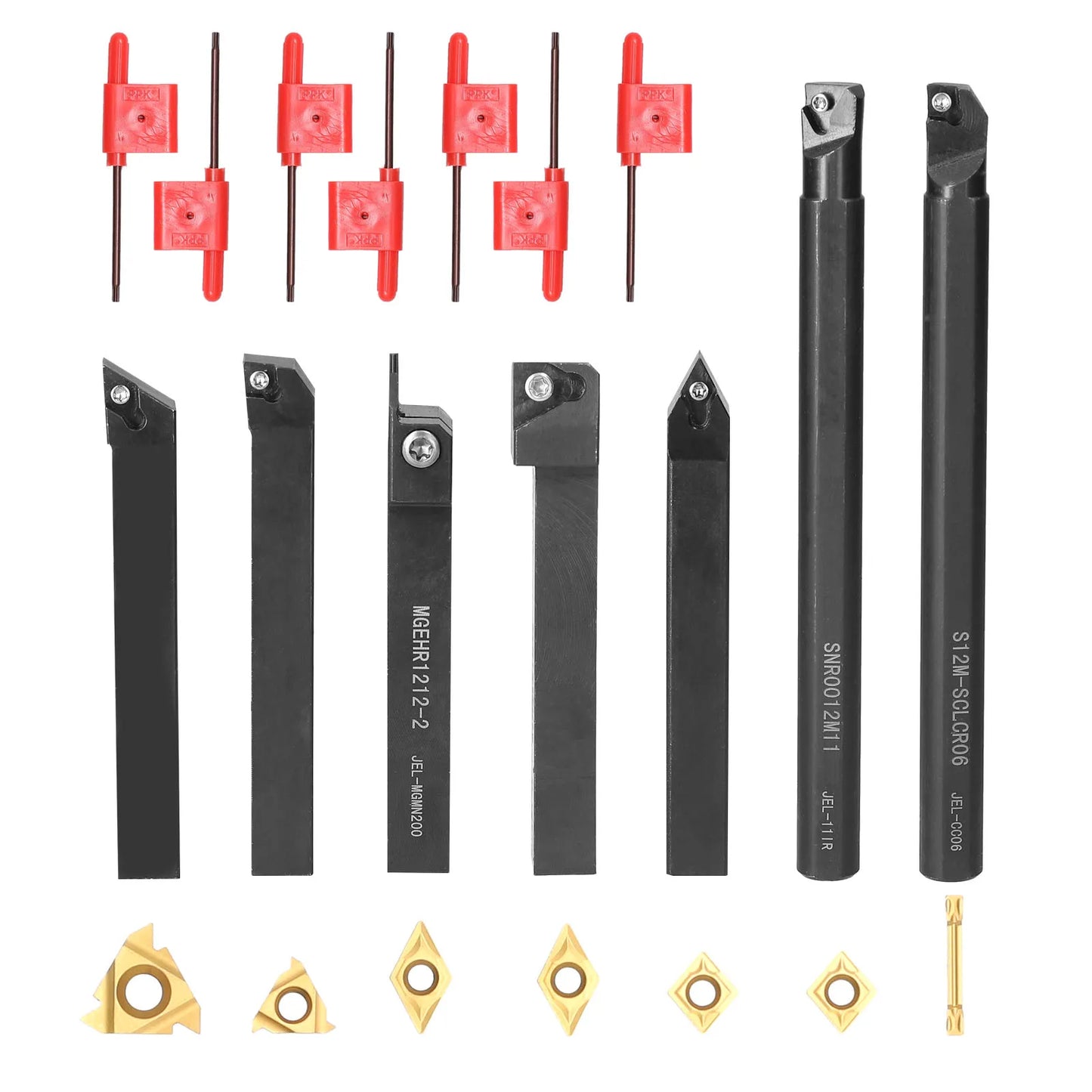 8mm 10mm 12mm 16mm Shank Lathe Turning Tool Holder Boring Bar Lathe Tool Lathe Cutter CNC Metal Turning Rod Holders and Inserts