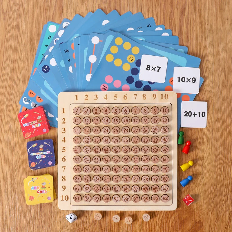 99 Multiplication Table Math Toy Montessori Educational Wooden Board Children Baby Toys Arithmetic Teaching Aids for Kids Gifts