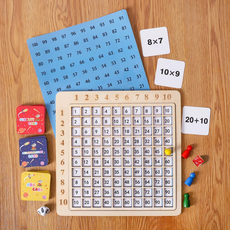 99 Multiplication Table Math Toy Montessori Educational Wooden Board Children Baby Toys Arithmetic Teaching Aids for Kids Gifts