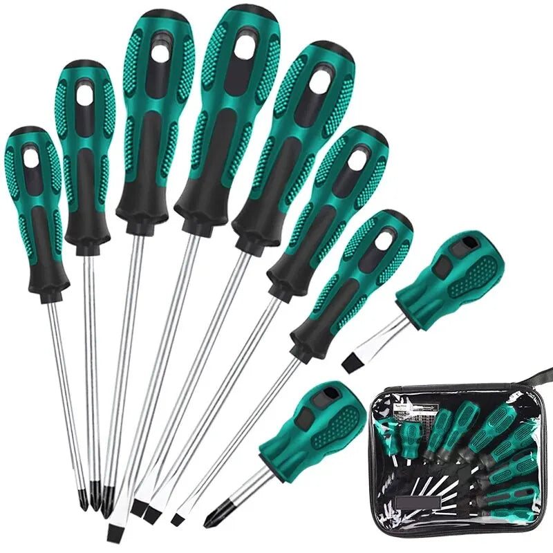 9Pcs Screwdriver Set With Magnetic Household Multifunctional Cross Straight Screwdriver Manual Screwdriver Set Maintenance Tool