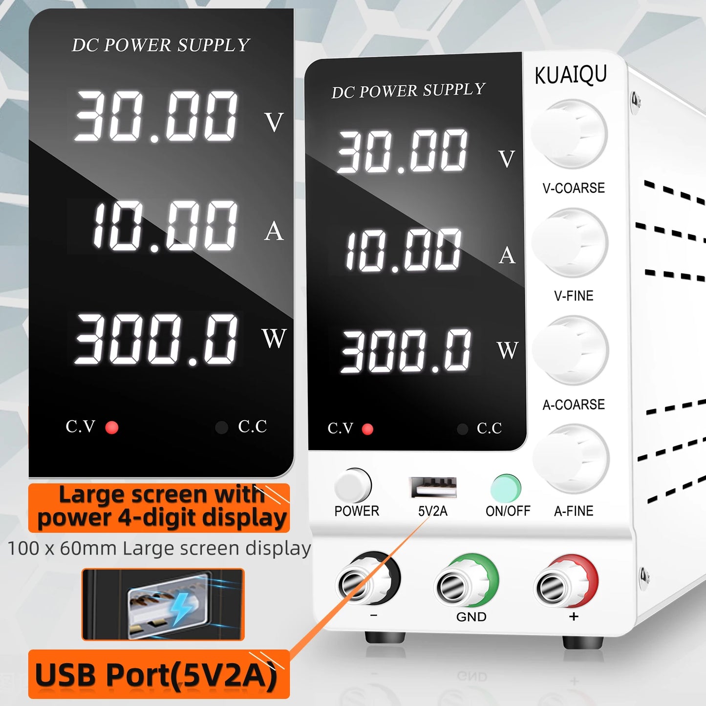 Adjustable 30V 10A Switching DC Power Supply 4 Digits LCD Plating Power Supply 60V 120V For Computer Mobile Phone Repair SPS-C