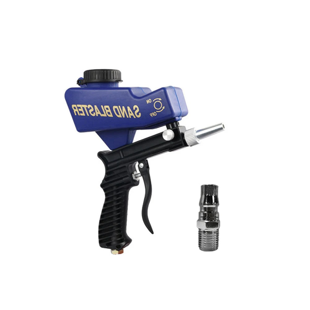 Adjustable Sandblasting Gun 90 Psi Portable Sand Blaster Paint Spray Machine Gravity Pneumatic Small Handheld Blasting Gun Set