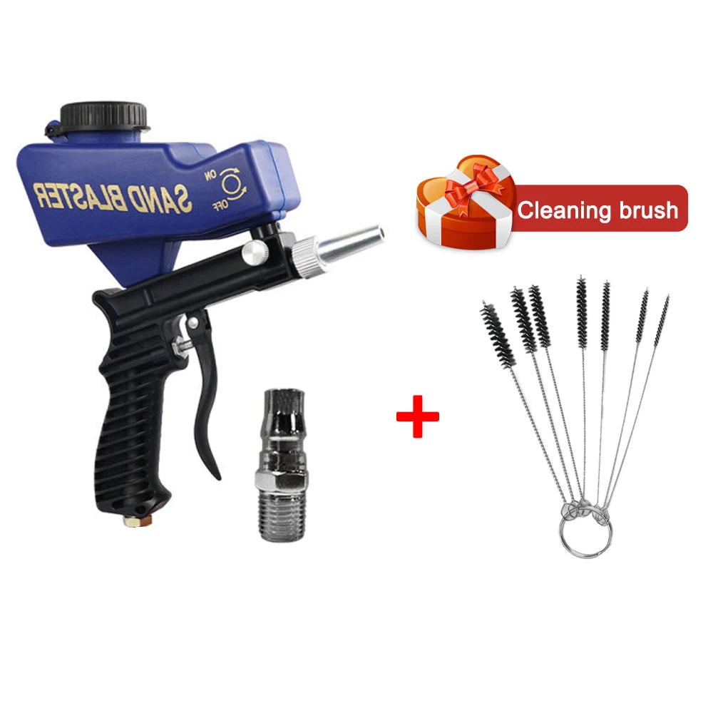 Adjustable Sandblasting Gun 90 Psi Portable Sand Blaster Paint Spray Machine Gravity Pneumatic Small Handheld Blasting Gun Set