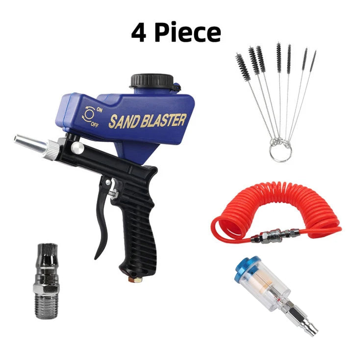 Adjustable Sandblasting Gun 90 Psi Portable Sand Blaster Paint Spray Machine Gravity Pneumatic Small Handheld Blasting Gun Set