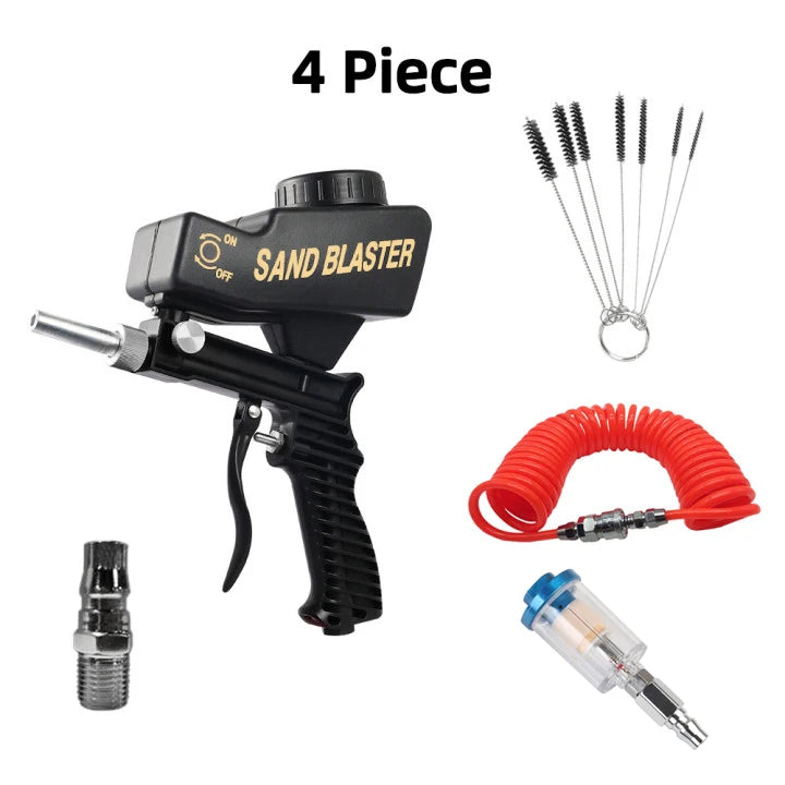 Adjustable Sandblasting Gun 90 Psi Portable Sand Blaster Paint Spray Machine Gravity Pneumatic Small Handheld Blasting Gun Set