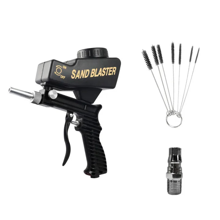 Adjustable Sandblasting Gun 90 Psi Portable Sand Blaster Paint Spray Machine Gravity Pneumatic Small Handheld Blasting Gun Set