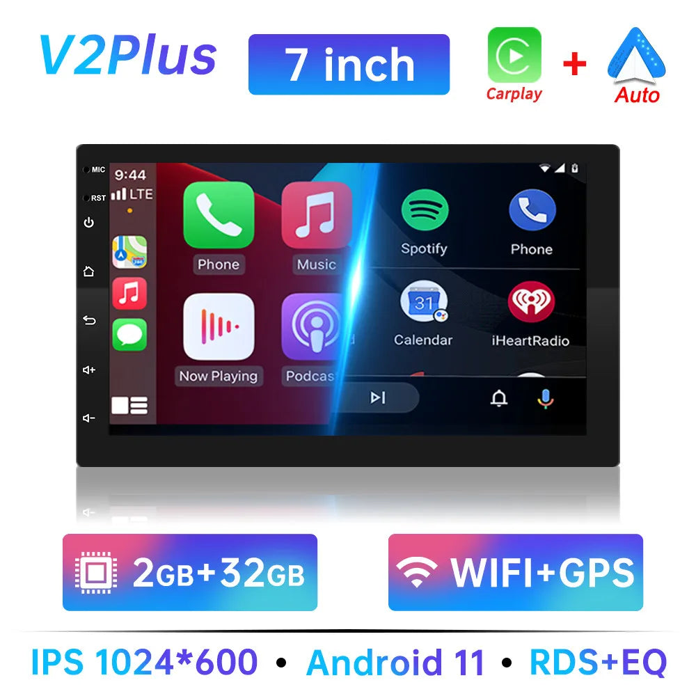 Android 11 Car Radio Autoradio 32G 2 Din 7"/9"/10" Universal WIFI GPS Car Audio Multimedia Player For Hyundai Nissan Toyota Kia