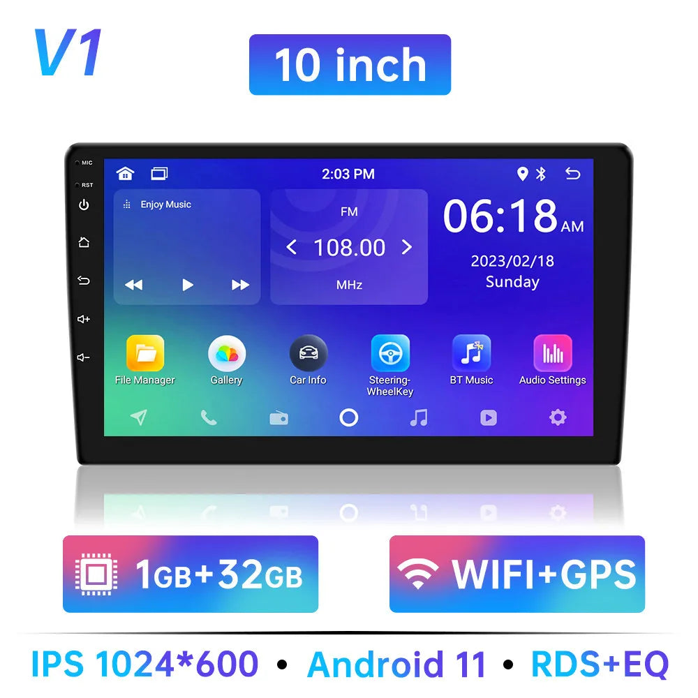 Android 11 Car Radio Autoradio 32G 2 Din 7"/9"/10" Universal WIFI GPS Car Audio Multimedia Player For Hyundai Nissan Toyota Kia