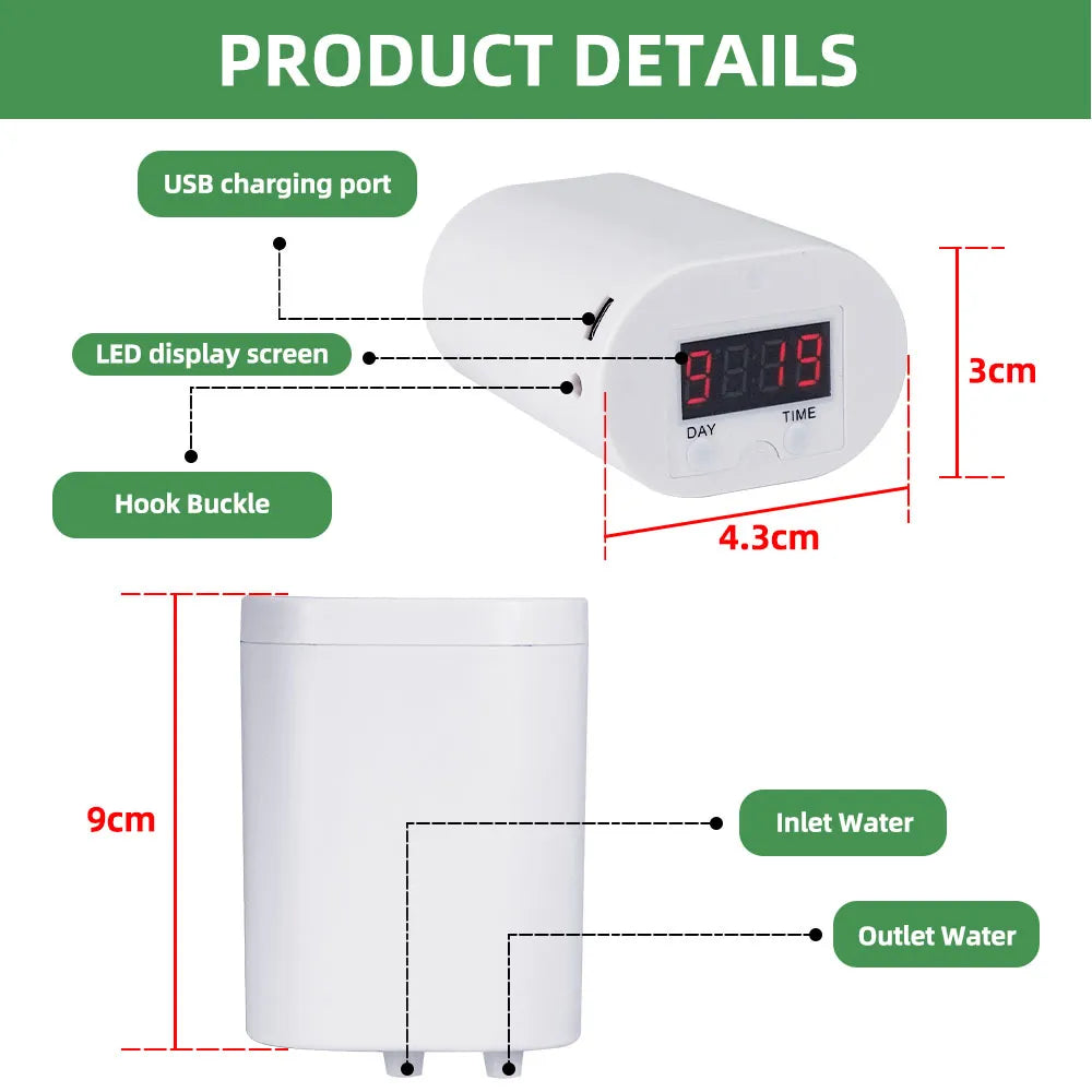 Automatic Plant Flower Watering Pump Home Sprinkler Drip Irrigation Device 2/4/8/16 Heads Pump Timer System Kit Garden Tool