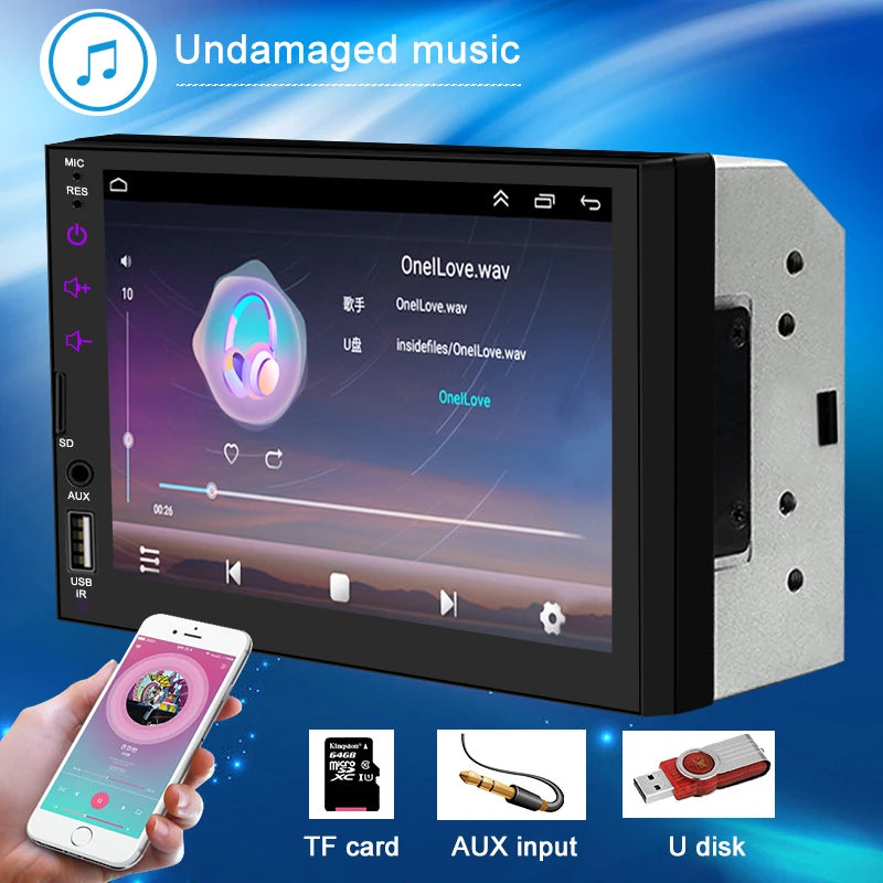 Automotive Multimedia Player Mp5 2 Din Carplay Screen Car Radio 2din Multimedia central 7 Inch Android Auto Bluetooth FM