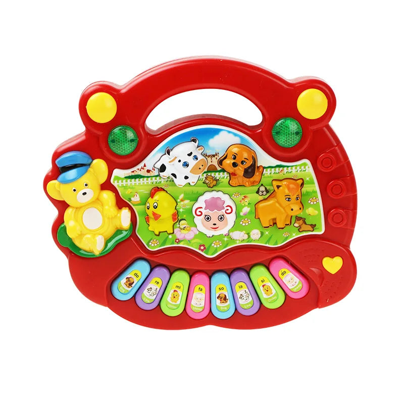 Baby Musical Toy with Animal Sound Kids Piano Keyboard Electric Flashing Music Instrument Early Educational Toys for Children