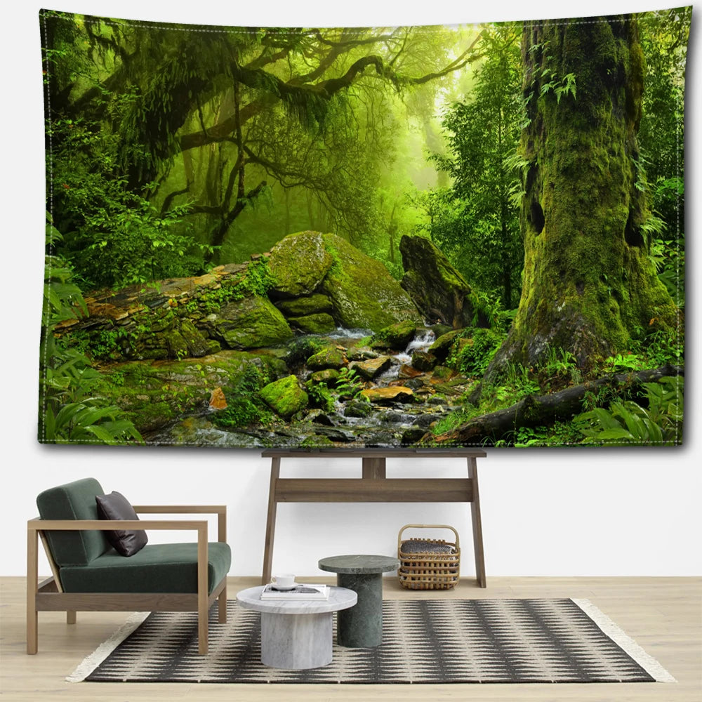 Big Stone Forest Tapestry Wall Hanging Natural Art Landscape Simple Bohemian Tropical Hippie Tapiz Bedroom Home Decor