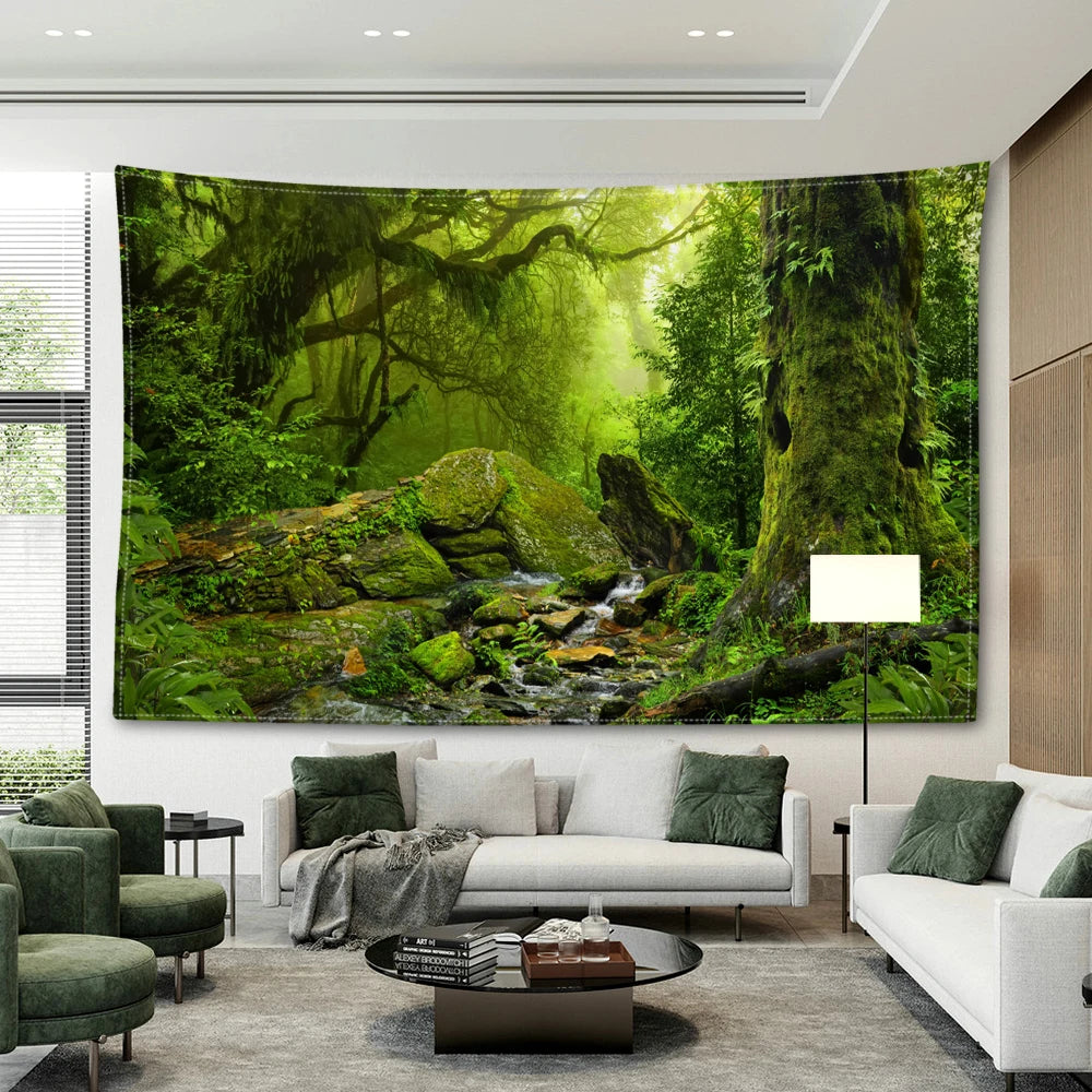 Big Stone Forest Tapestry Wall Hanging Natural Art Landscape Simple Bohemian Tropical Hippie Tapiz Bedroom Home Decor