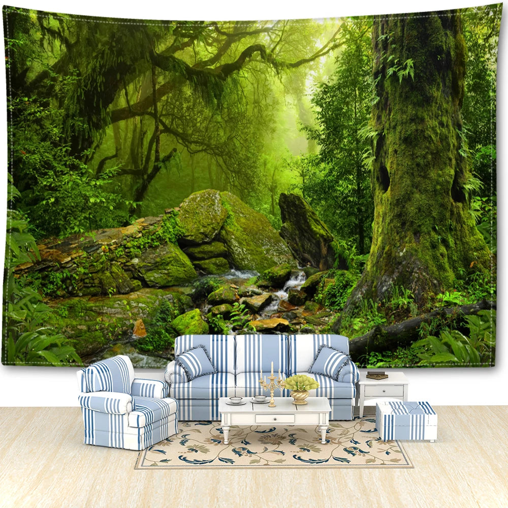 Big Stone Forest Tapestry Wall Hanging Natural Art Landscape Simple Bohemian Tropical Hippie Tapiz Bedroom Home Decor