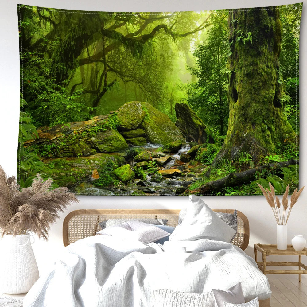 Big Stone Forest Tapestry Wall Hanging Natural Art Landscape Simple Bohemian Tropical Hippie Tapiz Bedroom Home Decor