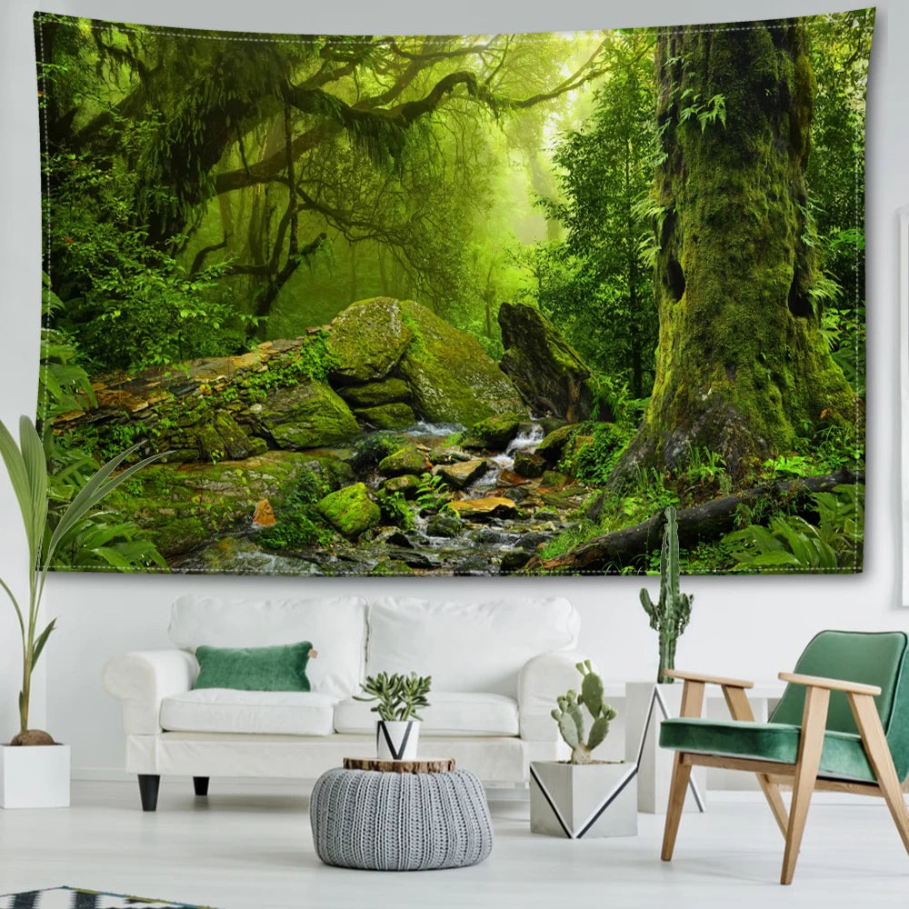 Big Stone Forest Tapestry Wall Hanging Natural Art Landscape Simple Bohemian Tropical Hippie Tapiz Bedroom Home Decor