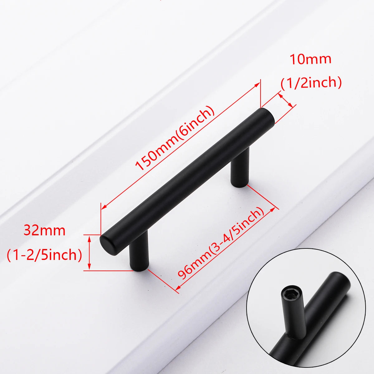 Black Golden Silver Handle Stainless Steel Kitchen Cabinet Door Knob Furniture Drawer Pull  Hardware Pulls  T Bar Handle