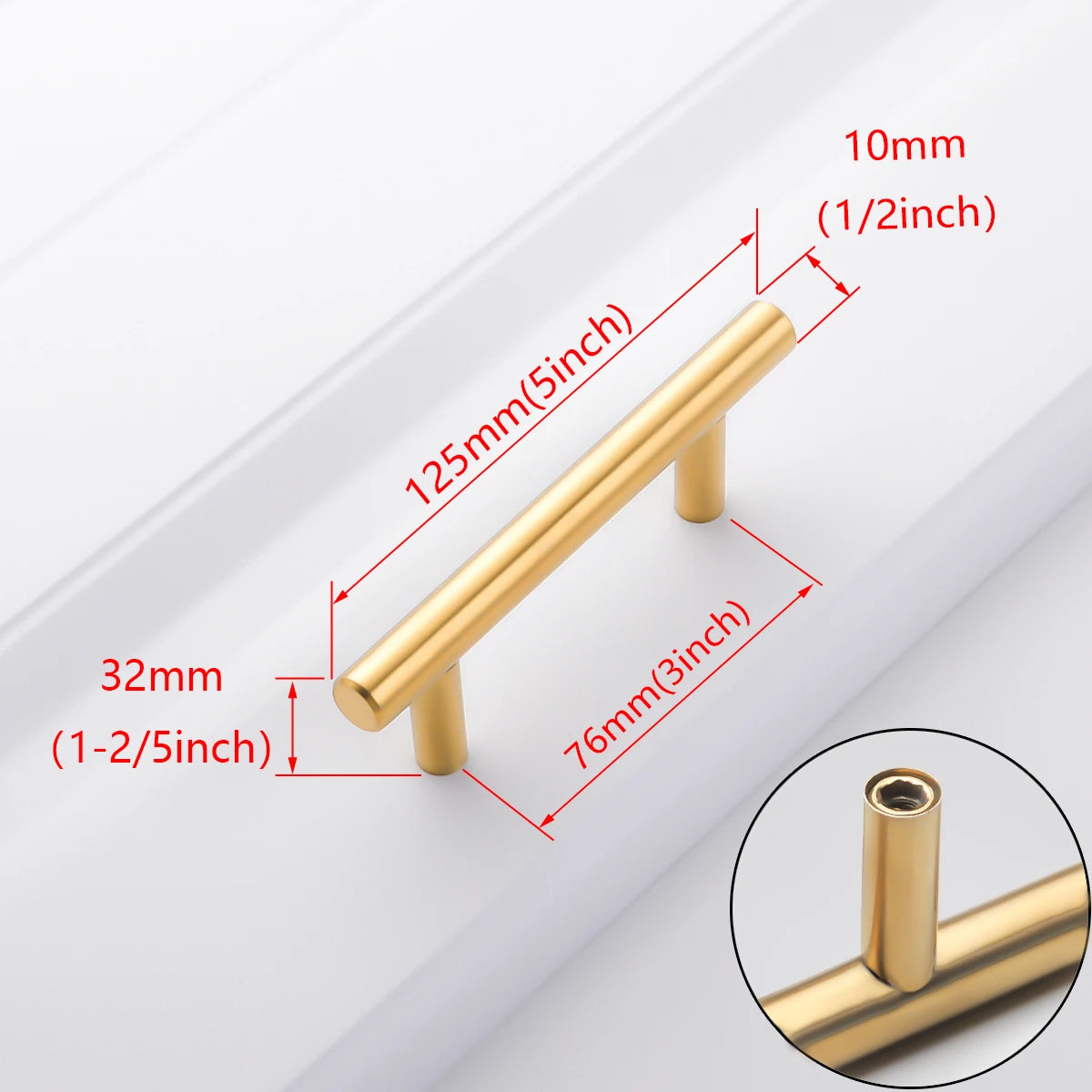 Black Golden Silver Handle Stainless Steel Kitchen Cabinet Door Knob Furniture Drawer Pull  Hardware Pulls  T Bar Handle