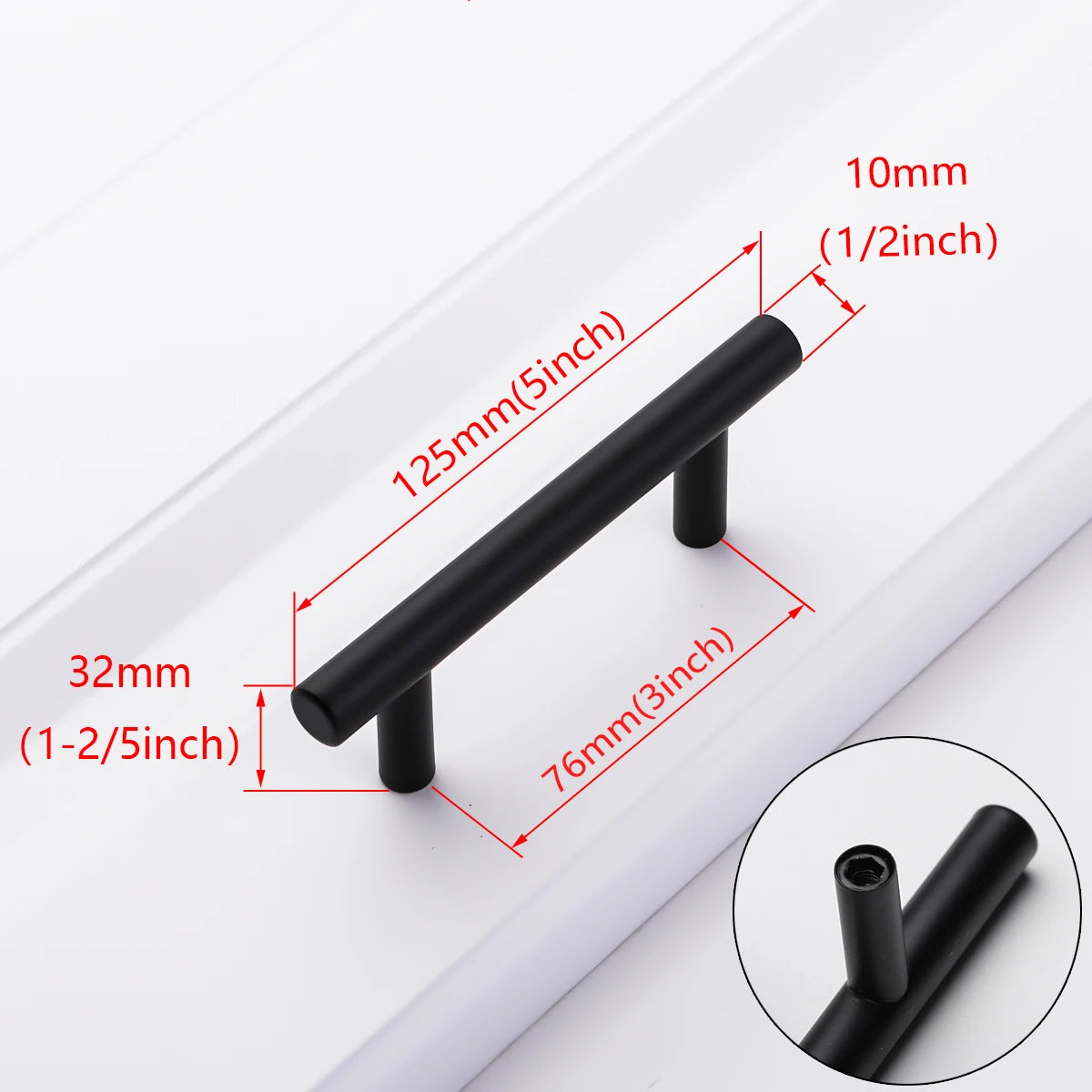 Black Golden Silver Handle Stainless Steel Kitchen Cabinet Door Knob Furniture Drawer Pull  Hardware Pulls  T Bar Handle