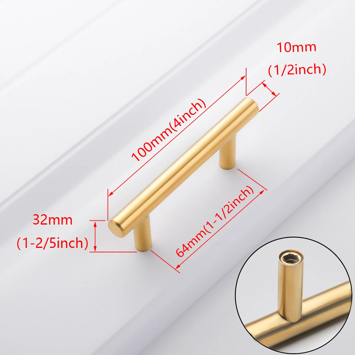 Black Golden Silver Handle Stainless Steel Kitchen Cabinet Door Knob Furniture Drawer Pull  Hardware Pulls  T Bar Handle