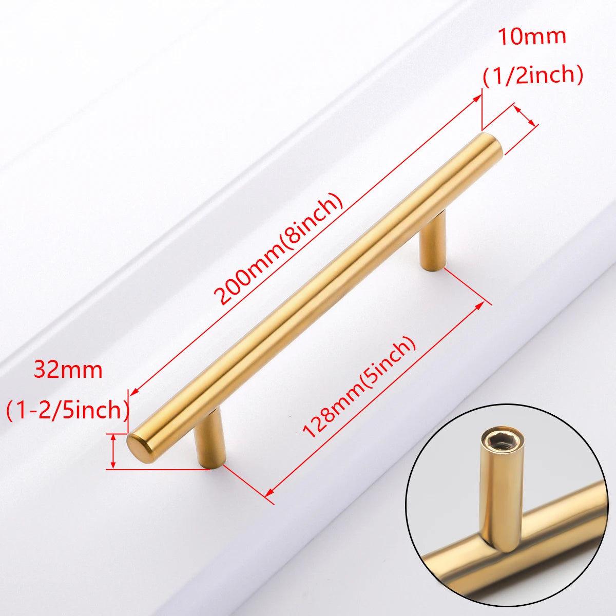 Black Golden Silver Handle Stainless Steel Kitchen Cabinet Door Knob Furniture Drawer Pull  Hardware Pulls  T Bar Handle