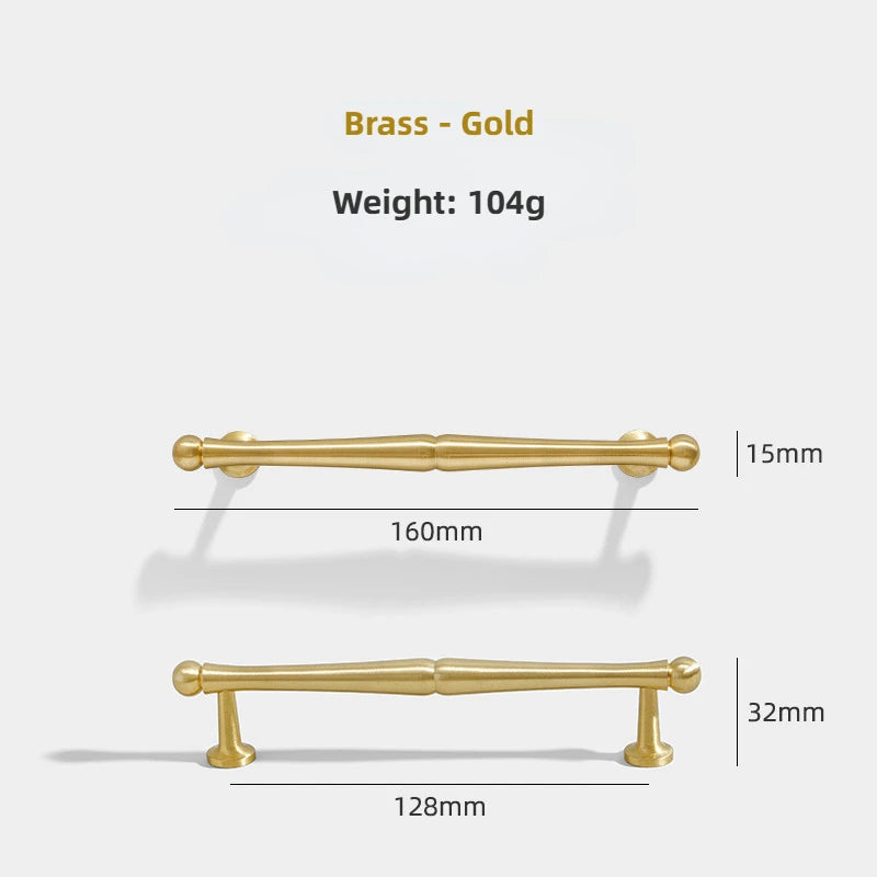 Brass Furniture Handles Gold Drawers Knobs European Kitchen Cabinets Pulls All Copper Wardrobes Door Handles Furniture Hardware