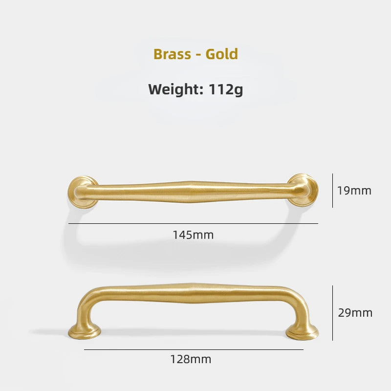 Brass Furniture Handles Gold Drawers Knobs European Kitchen Cabinets Pulls All Copper Wardrobes Door Handles Furniture Hardware