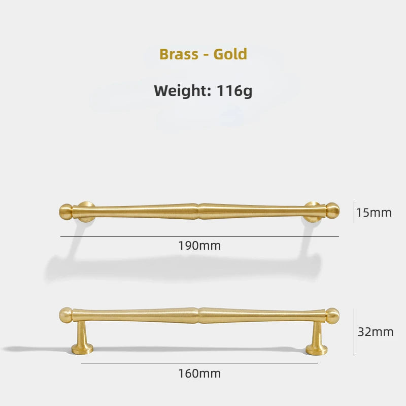 Brass Furniture Handles Gold Drawers Knobs European Kitchen Cabinets Pulls All Copper Wardrobes Door Handles Furniture Hardware