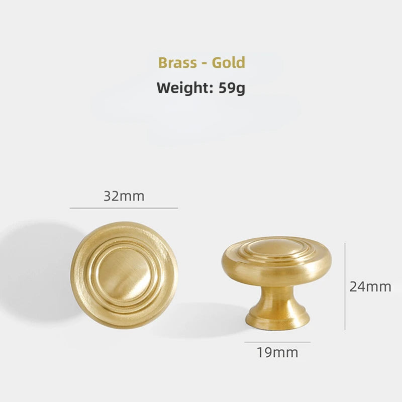 Brass Furniture Handles Gold Drawers Knobs European Kitchen Cabinets Pulls All Copper Wardrobes Door Handles Furniture Hardware