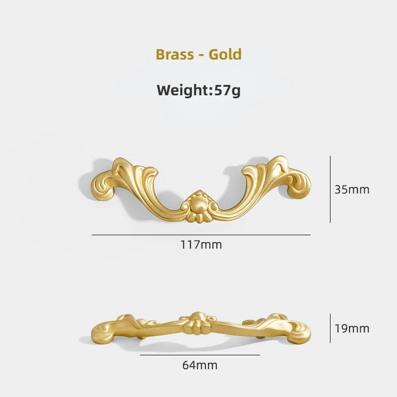 Brass Furniture Handles Gold Drawers Knobs European Kitchen Cabinets Pulls All Copper Wardrobes Door Handles Furniture Hardware