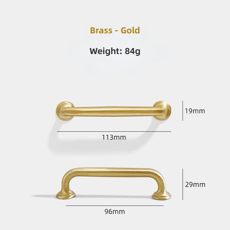 Brass Furniture Handles Gold Drawers Knobs European Kitchen Cabinets Pulls All Copper Wardrobes Door Handles Furniture Hardware