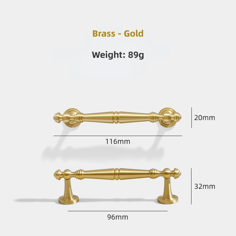 Brass Furniture Handles Gold Drawers Knobs European Kitchen Cabinets Pulls All Copper Wardrobes Door Handles Furniture Hardware