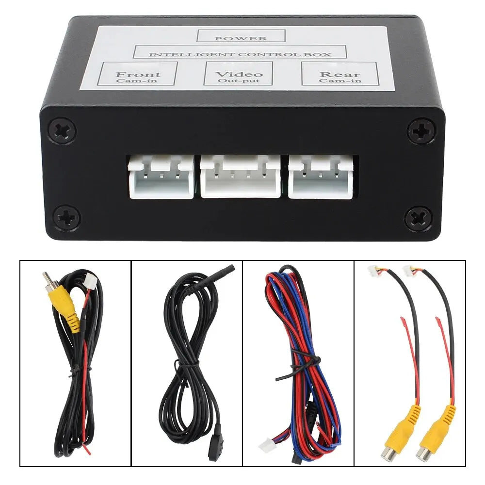 Car Parking Camera Video Channel Converter Front And Rear View Two-Way Control Box With Manual Switch