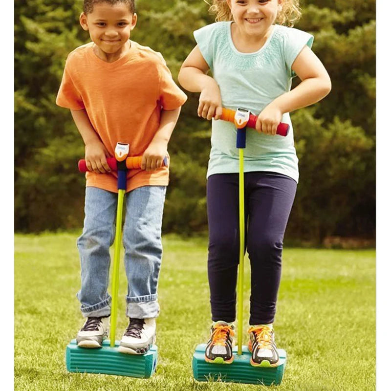 Children Growing Bounce Sense Training Pogo Stick Jumper Tall Foam Frog Toy Jumping Stilts Shoes Sport Outdoor Toys For Kids