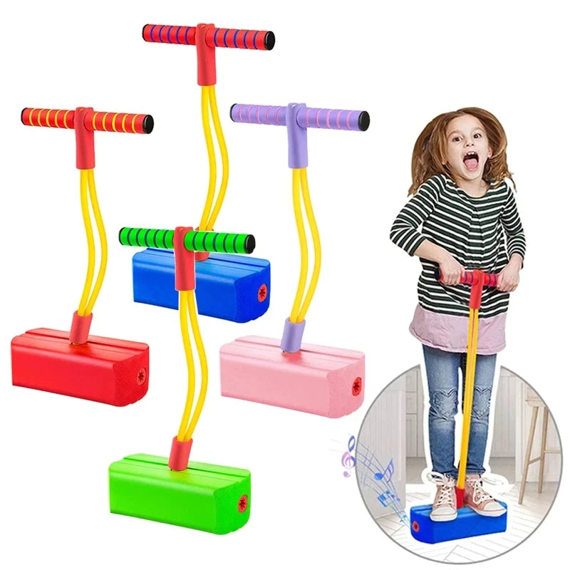 Children Growing Bounce Sense Training Pogo Stick Jumper Tall Foam Frog Toy Jumping Stilts Shoes Sport Outdoor Toys For Kids