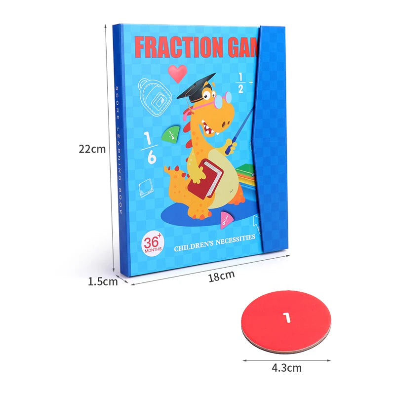 Children Magnetic Fraction Learning Math Toys Wooden Fraction Book Set Parish Teaching Aids Arithmetic Learning Educational Toys