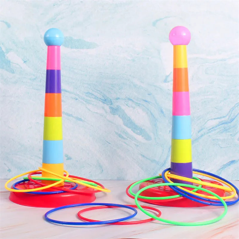 Children Throw Circle Game Ferrule Stacked Toys Fun Indoor Outdoor Parent-Child Interactive Circle Layers Early Education Gift